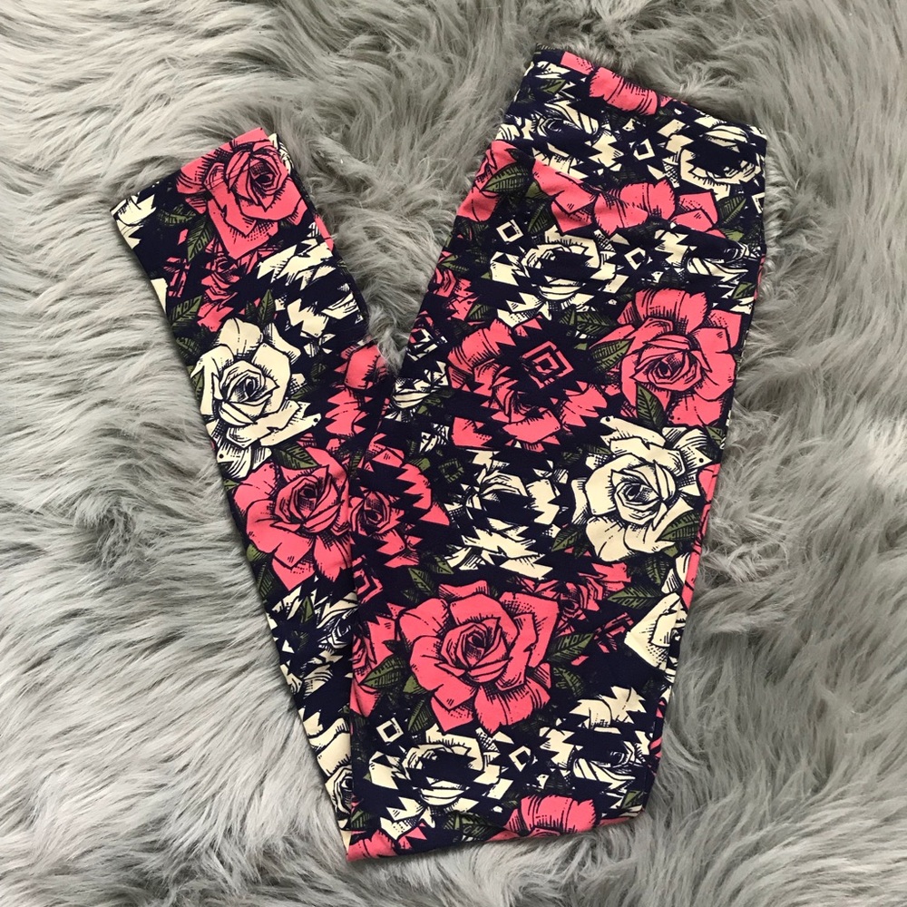 LulaRoe OS rose leggings